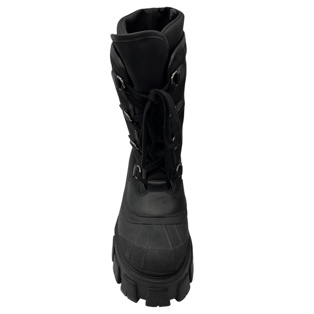 PRADA BLACK LACE UP COMBAT BOOTS - Picture 4 of 8